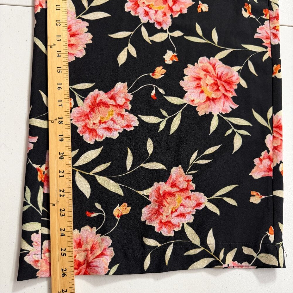 Torrid Floral Festival Front Tie Wide Leg Black Pink Size 3 (22/24) NWT - Picture 7 of 10